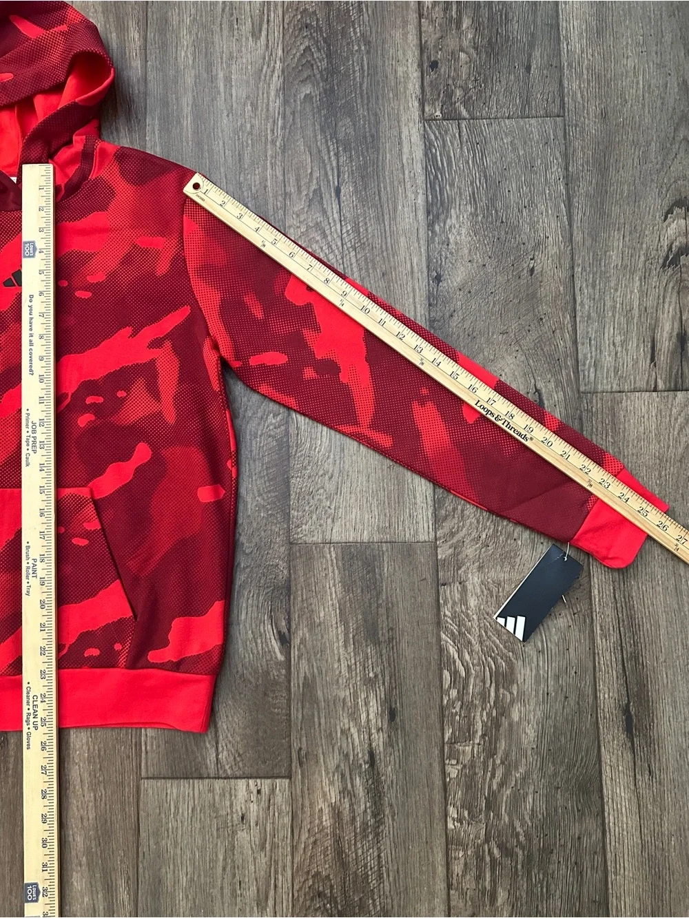 Adidas Regular Fit School Cotton Blend Hoodie Boys Size XL Red Camouflage